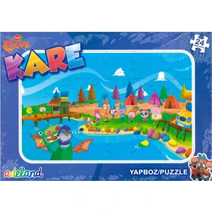 Adeland Trt Çocuk Kare 24 Parça Yapboz / Puzzle (3+)