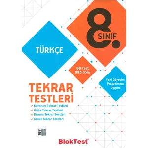 Tudem Yayınları Bloktest 8. Sınıf Türkçe Tekrar Testleri 2019
