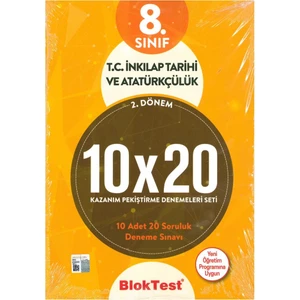 Tudem Yayınları Bloktest 8. Sınıf  İnkılap Tarihi 10X20 Kap Deneme.(2. Dönem) 2019
