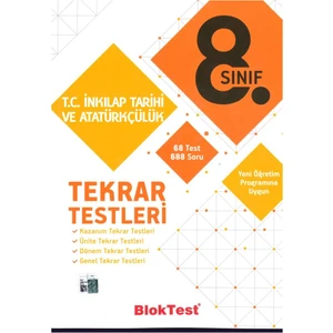 Tudem Yayınları Bloktest 8. Sınıf İnkılap Tarihi Tekrar Testleri 2019