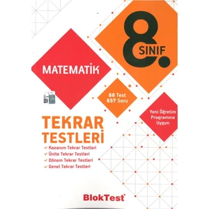 Tudem Yayınları 8. Sınıf Matematik Tekrar Testleri 2019