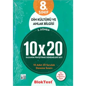 Tudem Yayınları  Bloktest 8. Sınıf Din Kültürü 10X20 Kap Deneme.(2. Dönem) 2019