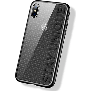 JR-BP397 Apple iPhone X Grid Serisi Mozaik Desenli Silikon Kılıf Siyah