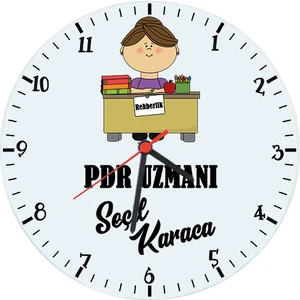 Bayan Rehberlik Öğretmeni Pdr Hediyesi Cam Duvar Saati