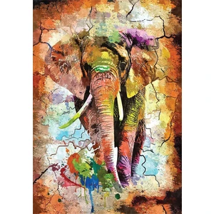 Kaymaz Taban Yıkanabilir Renkli Fil Desenli Dijital Baskılı Halı