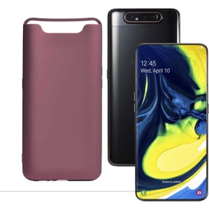 Case 4U Samsung Galaxy A80 Kılıf Klasik Mat Renkli Yumuşak Premier Silikon Koyu Mor