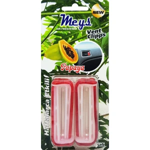 Papaya Oto Kokusu - Ferahlatıcı Etki, Havalandırma Izgarasına Uygun Klips Aparatlı, 4 Adet