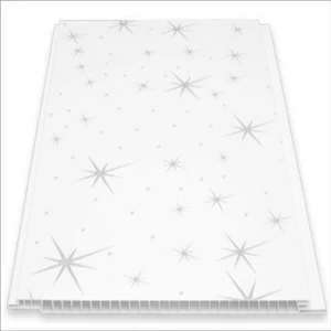 Büker Plastik Gri Yıldızlı Plastik Pvc Duvar Tavan Lambiri 10'lu 20 cm x 1.5 m 3 m2