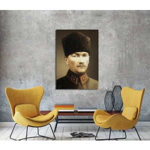 Kalpaklı Atatürk Portresi Kanvas Tablo