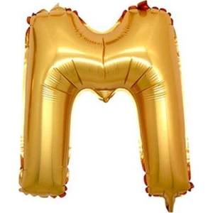 M Harf Altın Folyo Balon 16 inç - PartiPan