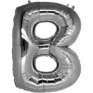 B Harf Gümüş Folyo Balon 16 inç - PartiPan