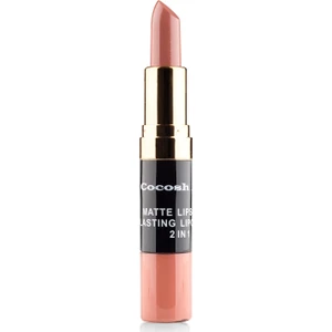 Cocosh She Matte Lipstick Lasting Lipgloss 2 in 1 Smile   Ruj  02 - Latte