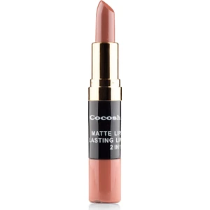 Cocosh She Smile Matte Lipstick & Lipgloss Ruj 2in1 04 Brown, Mat-Islak Deneyim Bir Arada, Yoğun Pigmentasyon