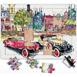 King Of Puzzle Klasik Arabalar Ahşap Puzzle 35 Parça (Xxxv-14)