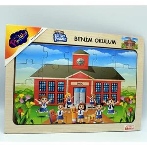 Ahşap Eğitici Puzzle / Benim Okulum