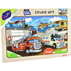 Ahşap Eğitici Puzzle / İtfaiye Seti