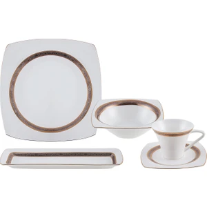 Fine Pearl Majesty 26 Parça İnci Kahvaltı Seti Kare