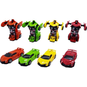 Can Otomatik Robota Dönüşen Araba 4 Lü Set