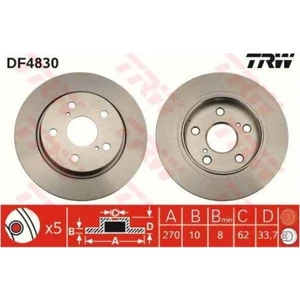 Trw Fren Diski Arka 5D 270Mm Aurıs 12 Corolla 07