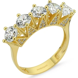 Sembol Gold Beştaş Yüzük Altın 14K Taç Montür 2,00 Karat