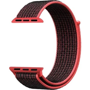 - 38-40 mm Spor Loop Dokuma Kordon - Koyu Pembe