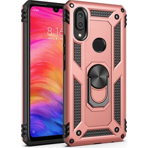 DVR Samsung Galaxy A30 Kılıf Crash Vega Yüzüklü Standlı Silikon (RoseGold) + Cam Ekran Koruyucu