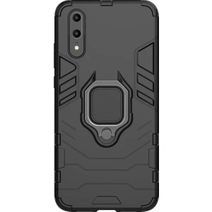 Huawei P20 Batman Serisi Yüzük Standlı Armor Kılıf - Siyah