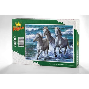 King Of Puzzle Deniz Kenarında Atlar Ahşap Puzzle 3000 Parça (Hv75-Mmm)