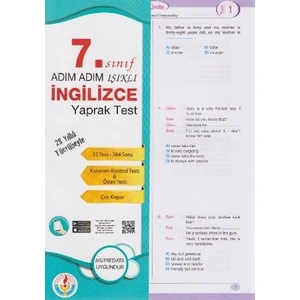 Adım Adım 7. Sınıf İngilizce Yaprak Test - Bilal Işıklı