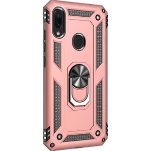 Xiaomi Redmi Note 7 Kılıf Military Ring Holder Rose Gold Rose Gold