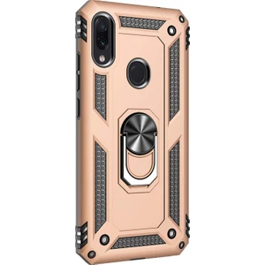 Xiaomi Redmi Note 7 Kılıf Military Ring Holder Gold Gold