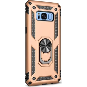 Samsung Galaxy S8 Kılıf Military Ring Holder Gold Gold