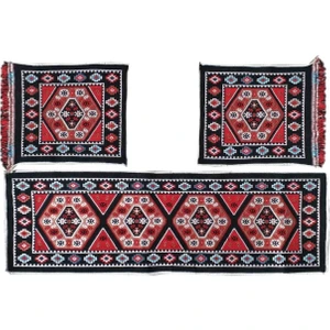 Lidya Tekstil Renk Oto Koltuk Kilim Seti Siyah Renk - Ön Ve Arka Koltuk 3 Parça Takım