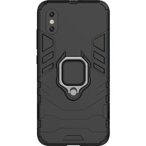 Xiaomi Mi 8 Pro Batman Serisi Yüzük Standlı Armor Kılıf - Siyah