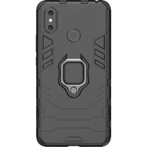 Xiaomi Mi Max 3 Batman Serisi Yüzük Standlı Armor Kılıf - Siyah