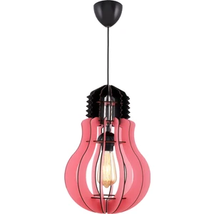 Ampul Tekli 27.Lik Pembe Ahşap Avize