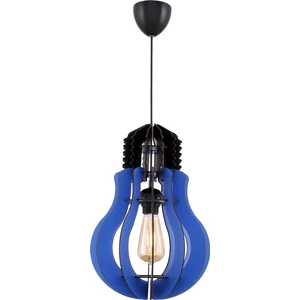 Ampul Tekli 27.Lik Mavi Ahşap Avize