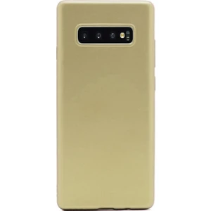 Samsung Galaxy S10 Plus Premium Matte Silikon Kılıf Gold