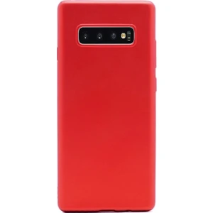 Samsung Galaxy S10 Plus Premium Matte Silikon Kılıf Kırmızı