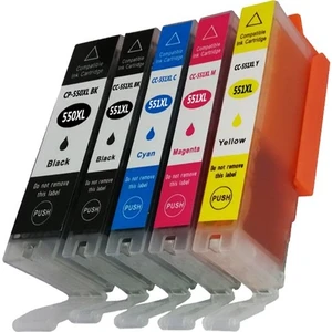 Canon PGI 550XL - Clı 551XL 5 Renk Muadil Kartuş Takımı 4 Renk