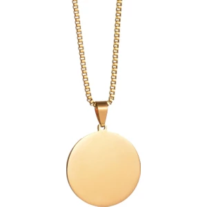 Yuvarlak Gold Madalyon Çelik Bayan Kolye eb36sr