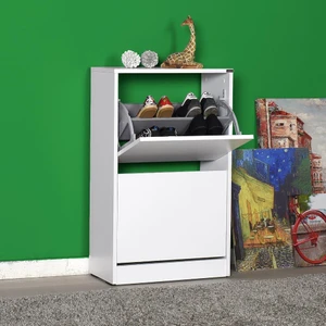 Adore Flat Duo 2 Katlı Ayakkabılık Dolabı - Beyaz
