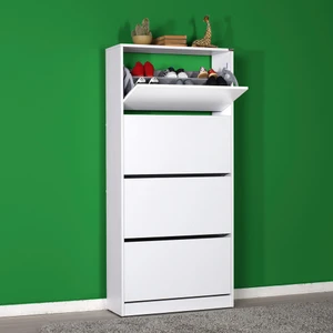 Adore Flat Duo 4 Katlı Geniş Ayakkabılık Dolabı - Beyaz