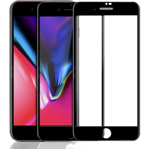 Case 4U Apple iPhone SE 2022 / SE 2020 / iPhone 8 / iPhone 7 Tam Kaplayan Toz Önleyici Cam Ekran Koruyucu Siyah
