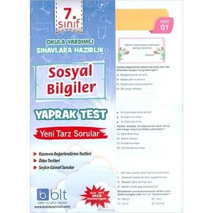 Bulut Eğitim ve Kültür Yayınları Eğitim 7. Sınıf Sosyal Bilgiler Yaprak Test