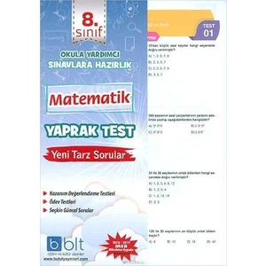 Bulut Eğitim ve Kültür Yayınları Eğitim 8. Sınıf Matematik Yaprak Test