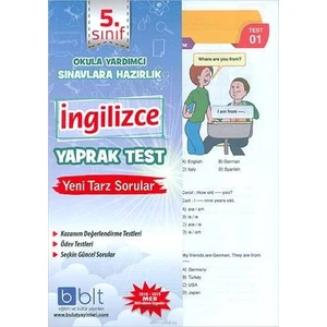 Bulut Eğitim ve Kültür Yayınları Eğitim 5. Sınıf İngilizce Yaprak Test