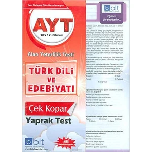 Bulut Eğitim ve Kültür Yayınları Eğitim AYT Türk Dili ve Edebiyatı Yaprak Test