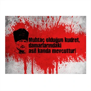 Ahşap Tablo Mustafa Kemal Atatürk Muhtaç Olduğun Kudret