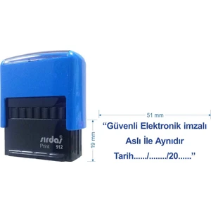 912 Kaşe Mavi Makine Mavi Keçe 'Güvenli Elektronik İmzalı' Yazısı İle